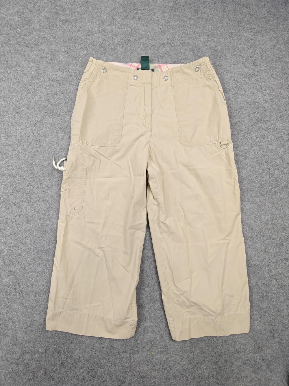 Vintage Lauren Ralph Lauren Pants Womens 10 Beige Cargo Straight Relaxed Twill